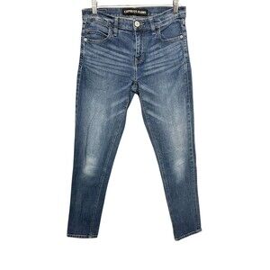 Express Jeans Women’s Girlfriend Fit Blue Denim Jeans Size 0 – Distressed Wash M